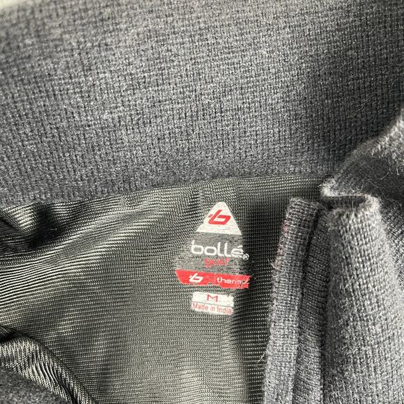 Bolle Lined 1/4 Zip Knit Golf Sweater Mens Medium Gray Warm Layers - Picture 3 of 8